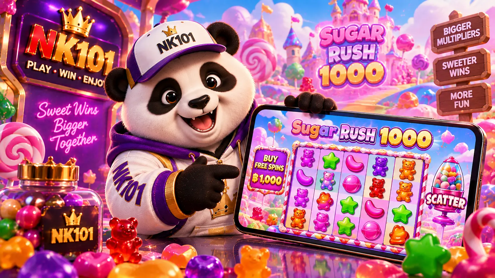 Sugar Rush 1000 का प्रतीक र भुक्तानी